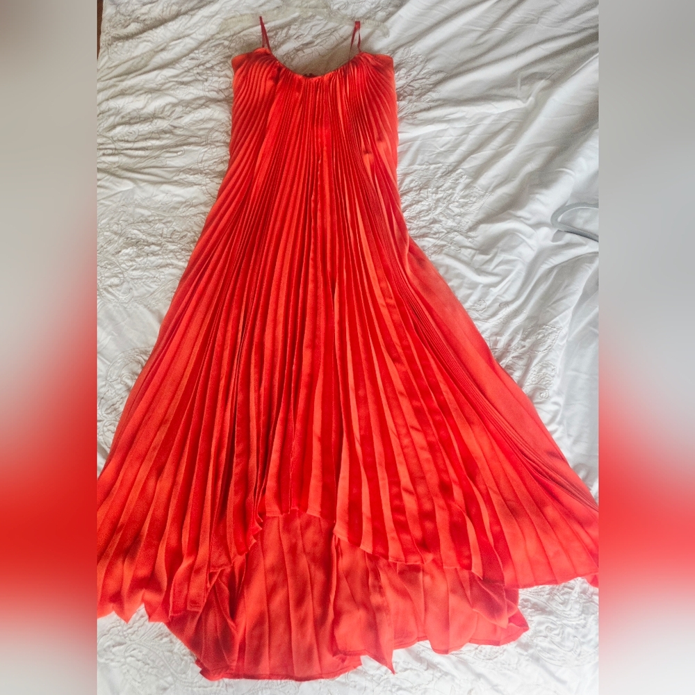 AnnaRita Vibrant Red Pleated Strapless Dress IT46